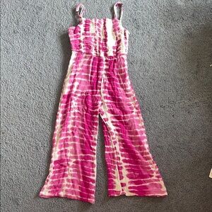 Japna Pink and White Tie-Dye Jumpsuit
